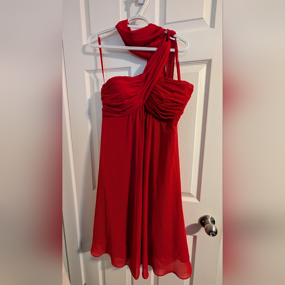 💙BANDOLINO 💙Elegant Red Women's Dress w/scarf